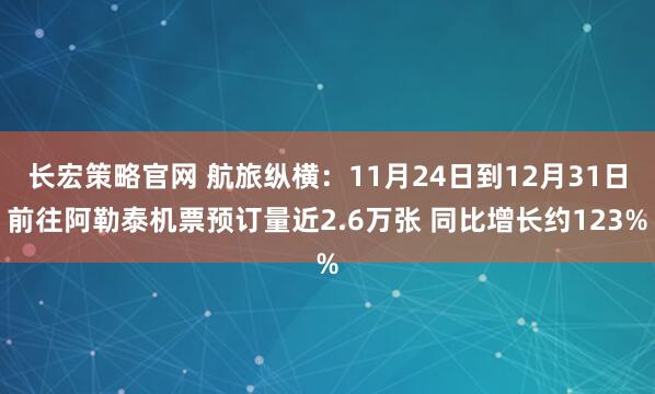 长宏策略官网 航旅纵横：11月24日到12月31日前往阿勒泰机票预订量近2.6万张 同比增长约123%